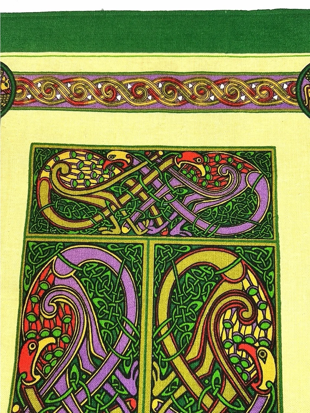 New Vintage Irish Linen Tea Towel Fingal Celtic From The Book Of Kells